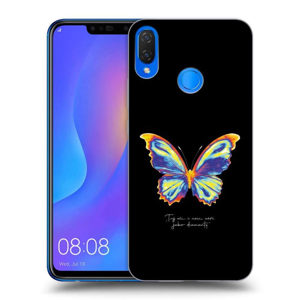 Huawei Nova 3i Hülle - Transparentes Silikon - Diamanty Black