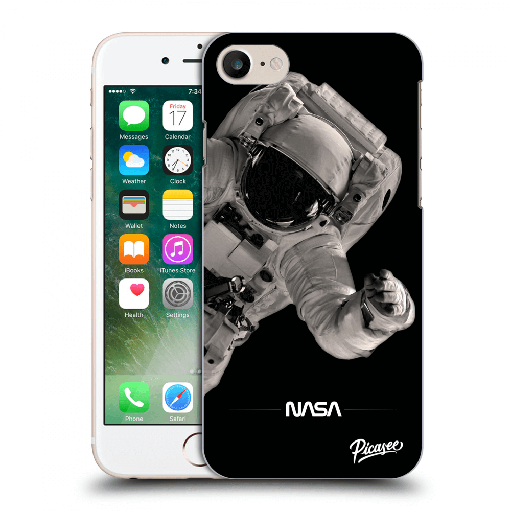 Apple IPhone 8 Hülle - Schwarzes Silikon - Astronaut Big