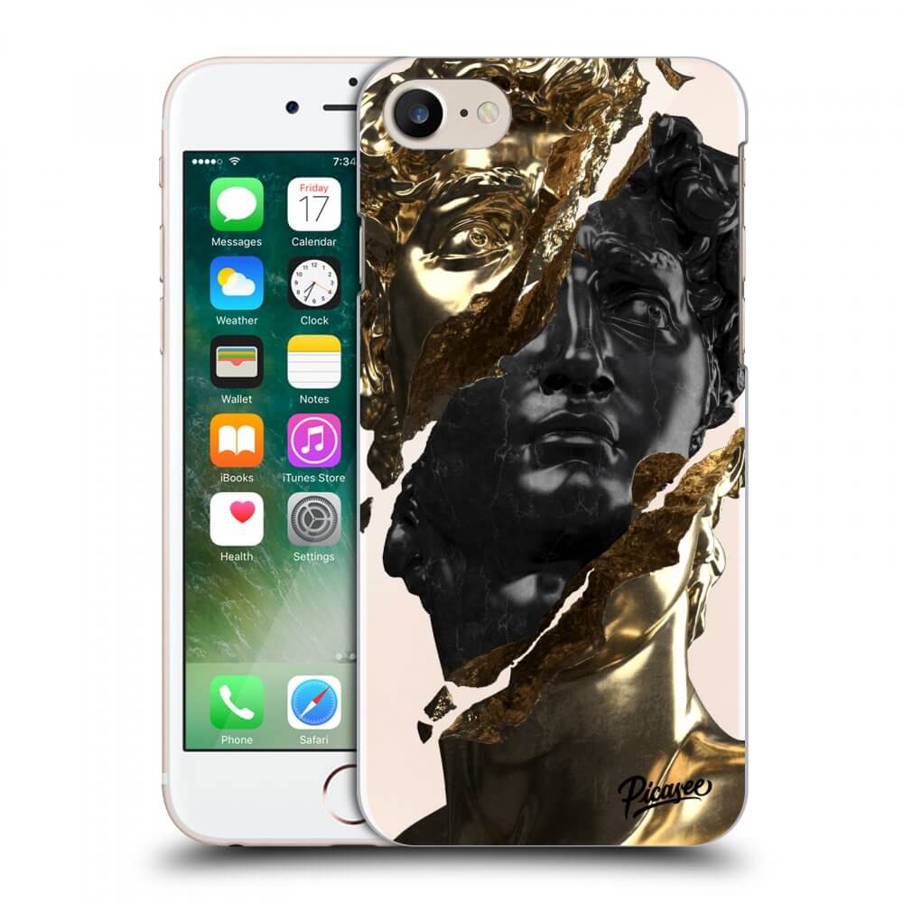 Apple IPhone 8 Hülle - Transparentes Silikon - Gold - Black