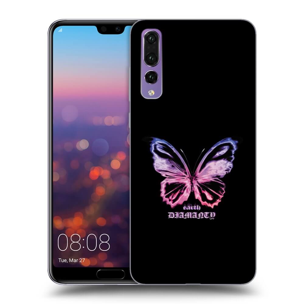 Huawei P20 Pro Hülle - Schwarzes Silikon - Diamanty Purple