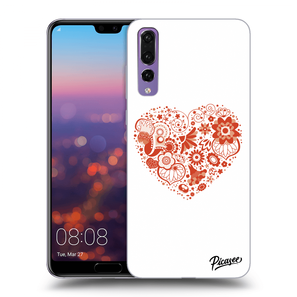 Huawei P20 Pro Hülle - Schwarzes Silikon - Großes Herz