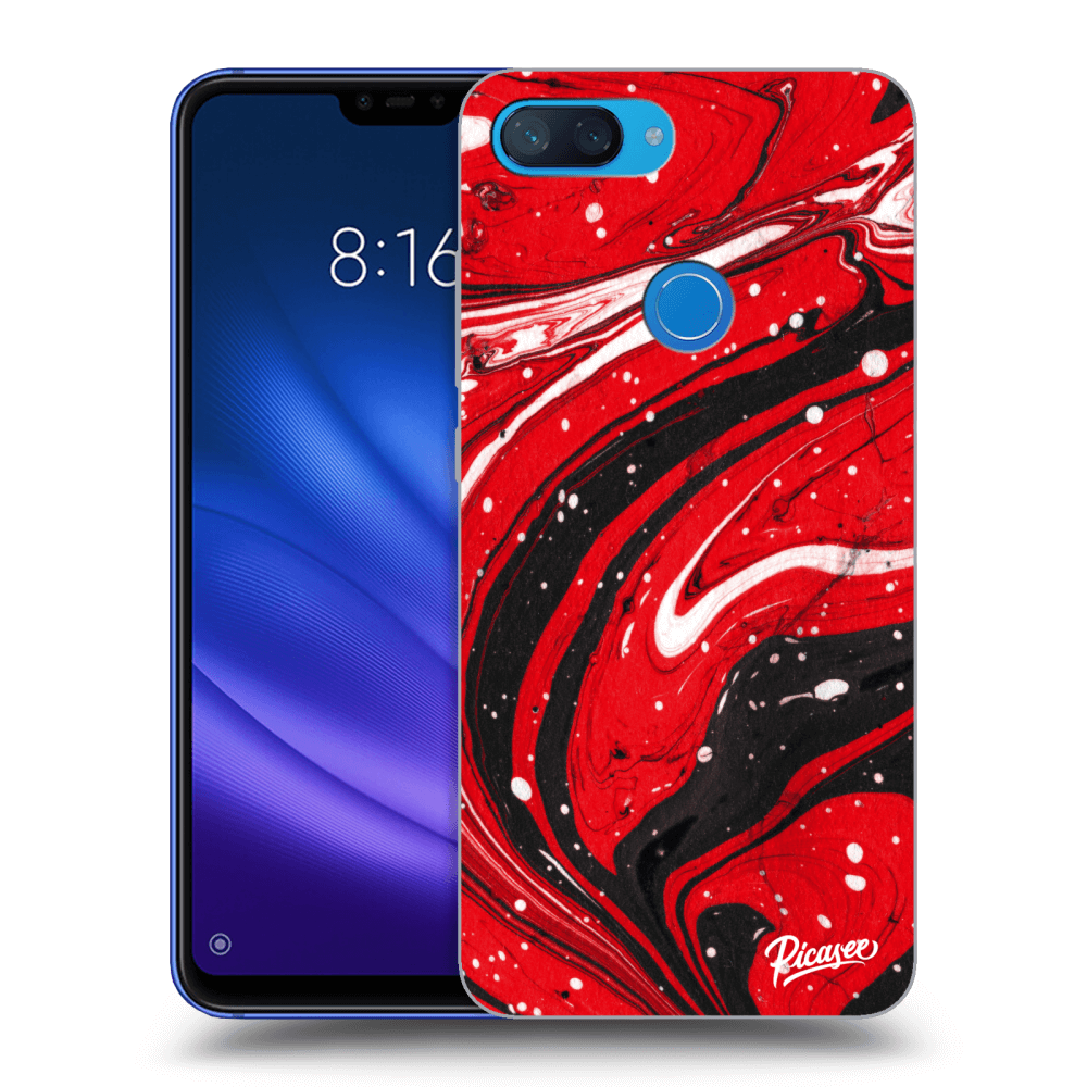 Xiaomi Mi 8 Lite Hülle - Schwarzes Silikon - Red Black