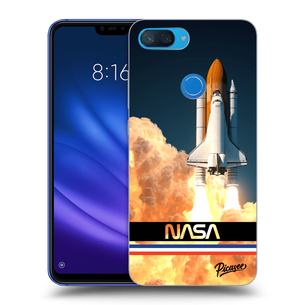 Xiaomi Mi 8 Lite Hülle - Schwarzes Silikon - Space Shuttle