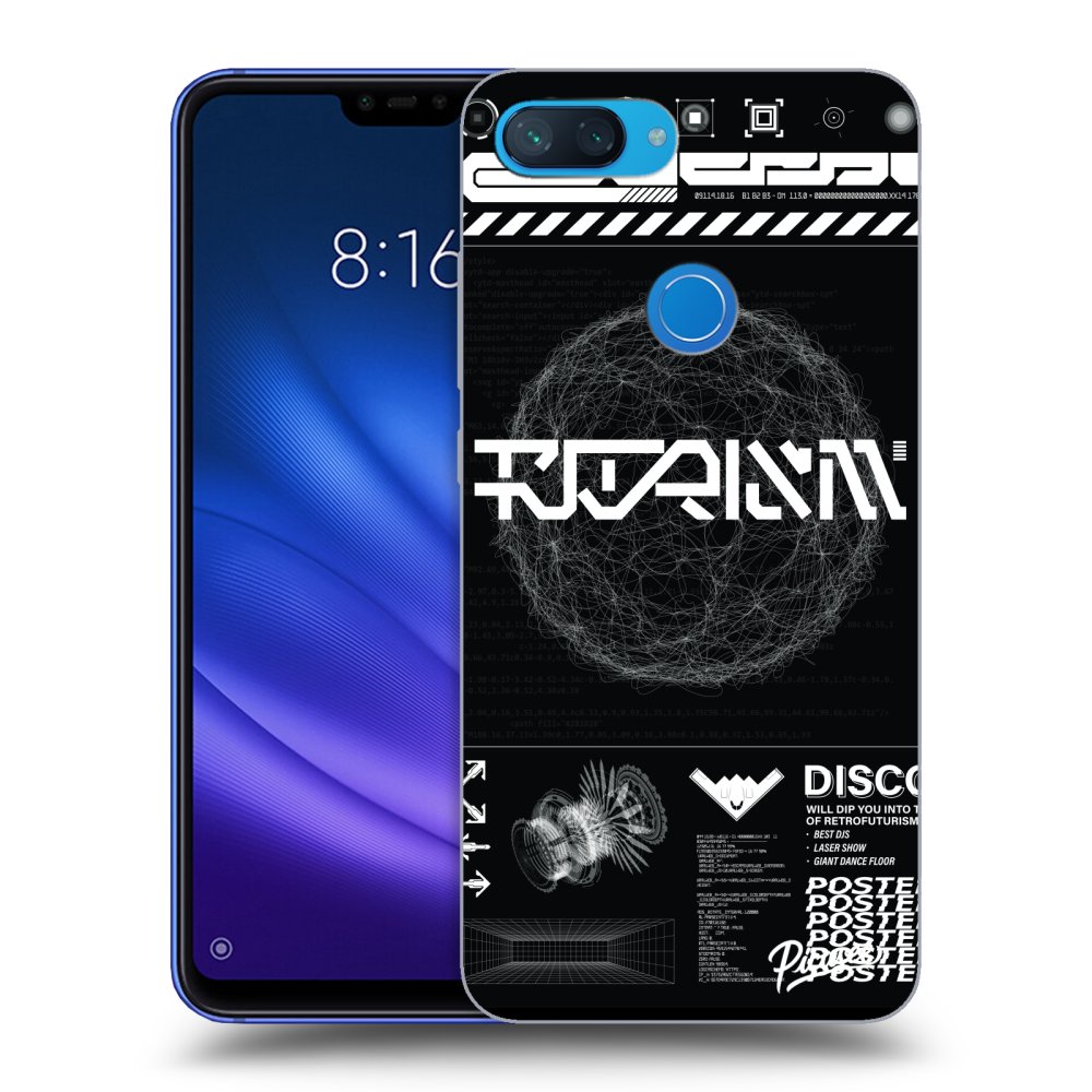 Xiaomi Mi 8 Lite Hülle - Transparentes Silikon - BLACK DISCO