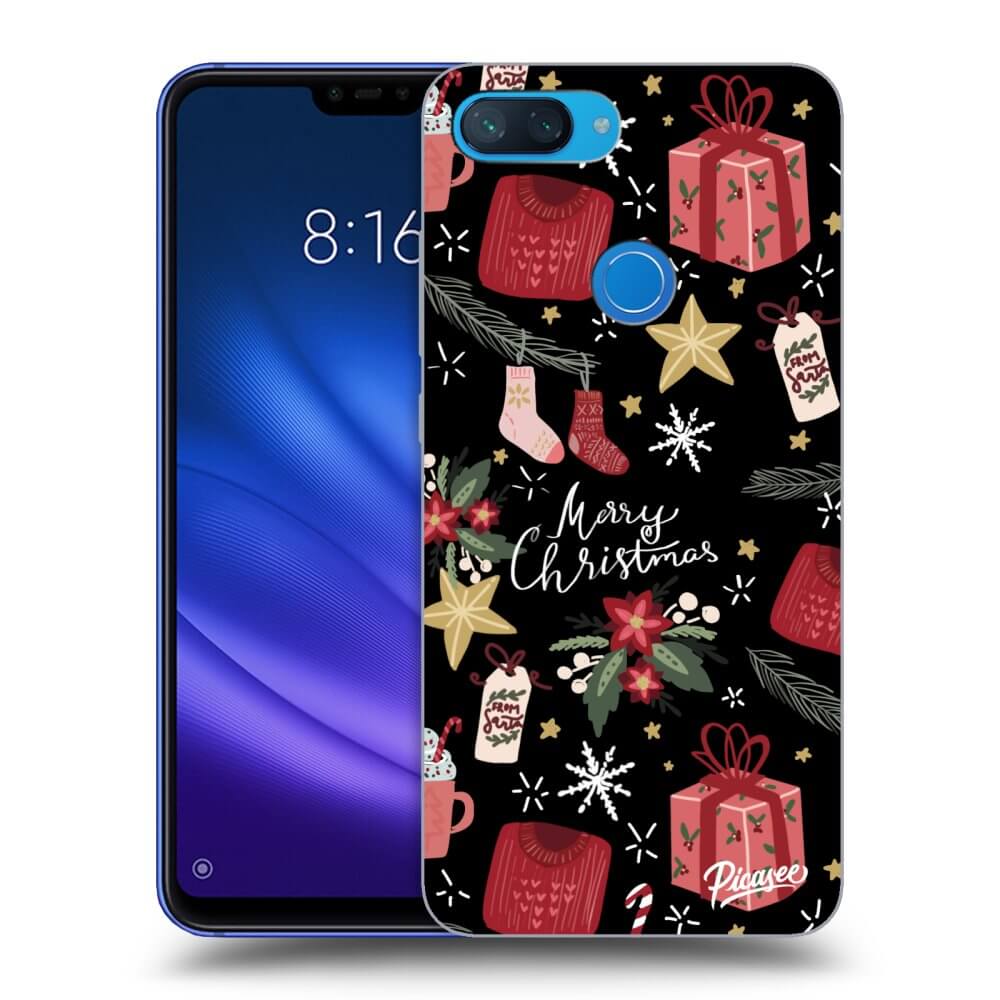 Xiaomi Mi 8 Lite Hülle - Schwarzes Silikon - Christmas