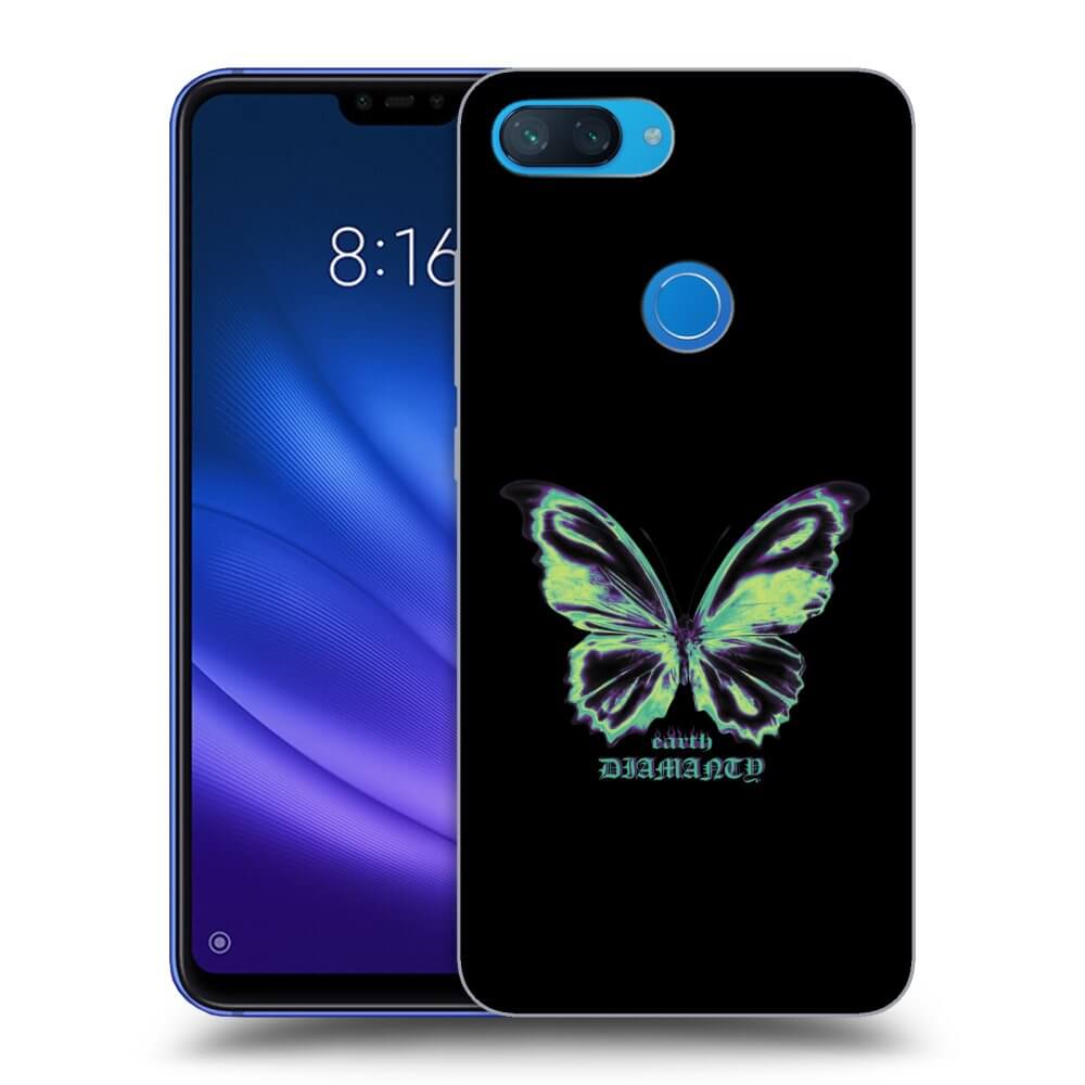 Xiaomi Mi 8 Lite Hülle - Schwarzes Silikon - Diamanty Blue