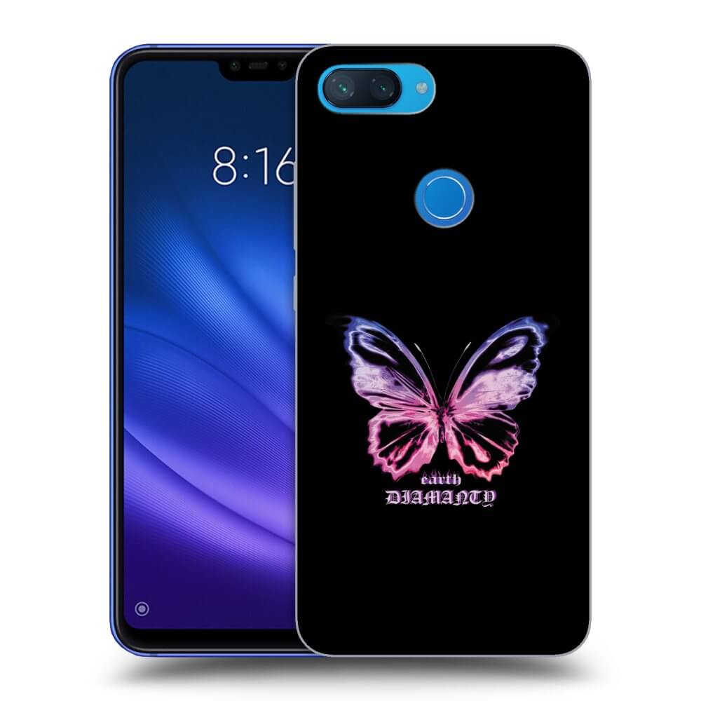 Xiaomi Mi 8 Lite Hülle - Schwarzes Silikon - Diamanty Purple