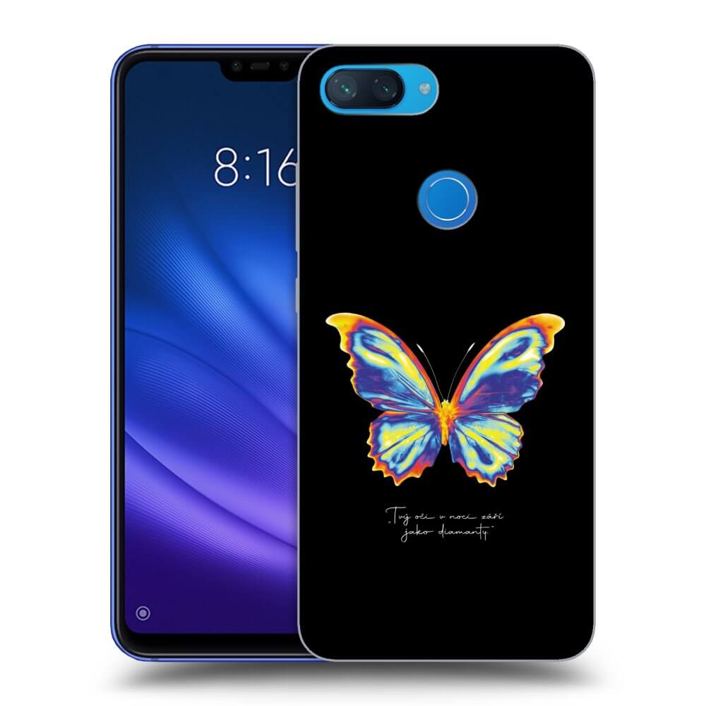 Xiaomi Mi 8 Lite Hülle - Transparentes Silikon - Diamanty Black