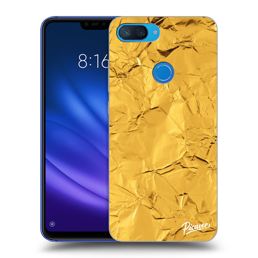 Xiaomi Mi 8 Lite Hülle - Schwarzes Silikon - Gold