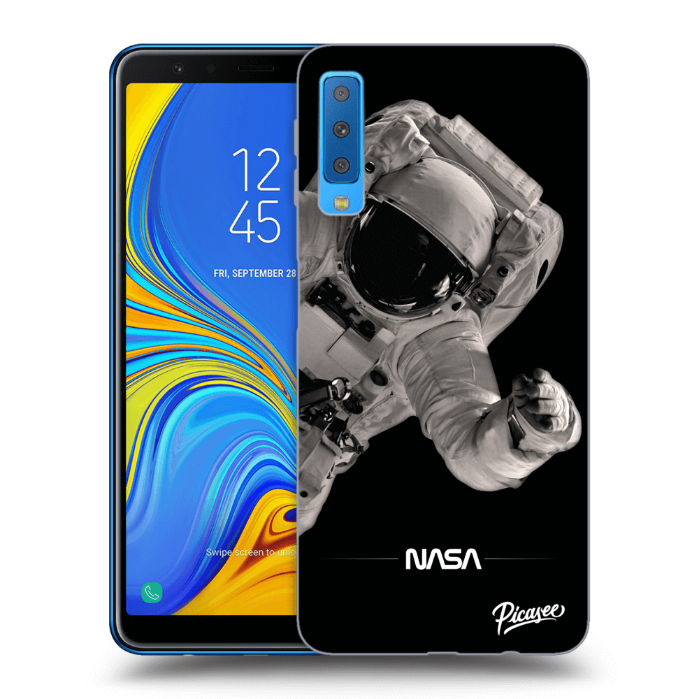 Samsung Galaxy A7 2018 A750F Hülle - Schwarzes Silikon - Astronaut Big
