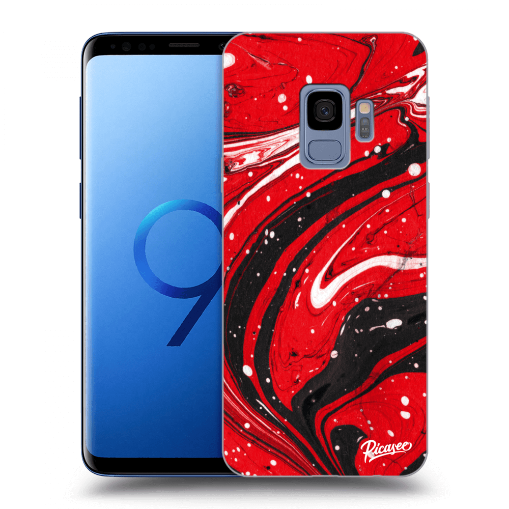 Samsung Galaxy S9 G960F Hülle - Transparentes Silikon - Red Black