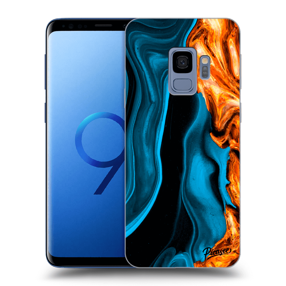 Samsung Galaxy S9 G960F Hülle - Transparentes Silikon - Gold Blue