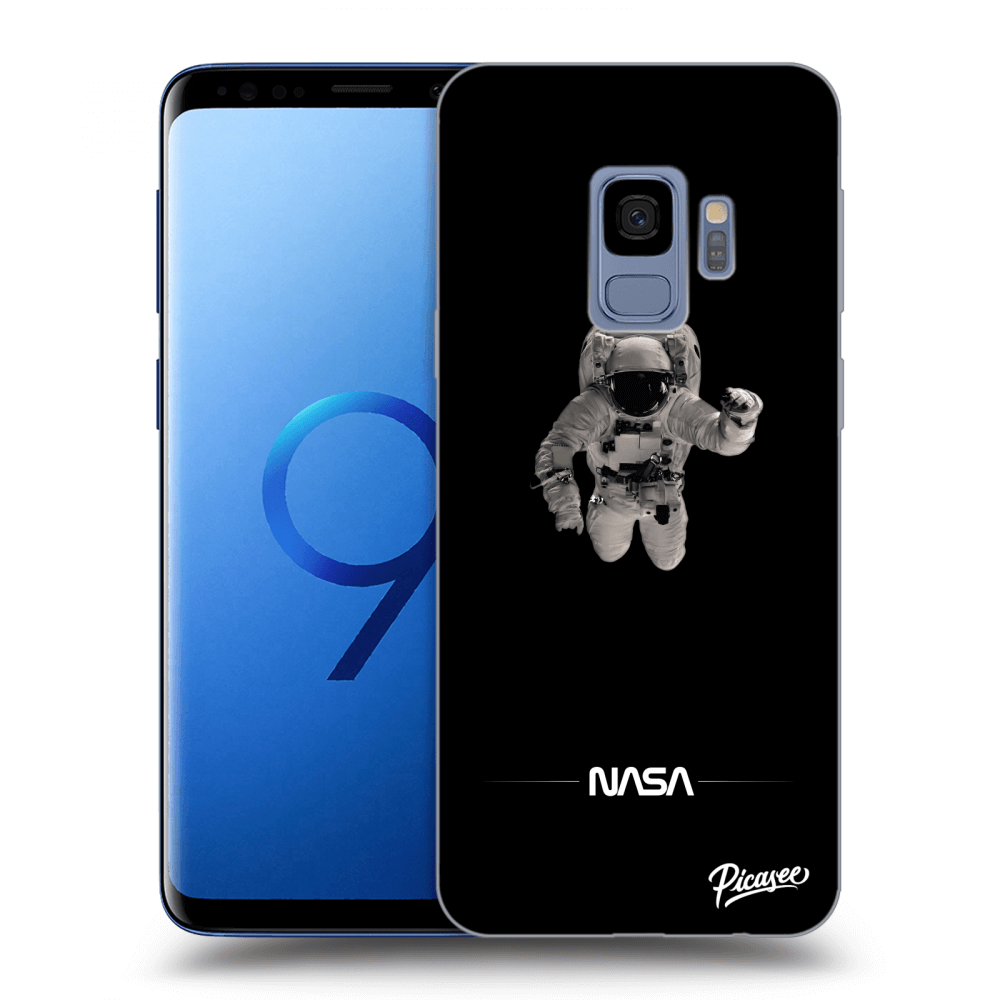 Samsung Galaxy S9 G960F Hülle - Schwarzes Silikon - Astronaut Minimal