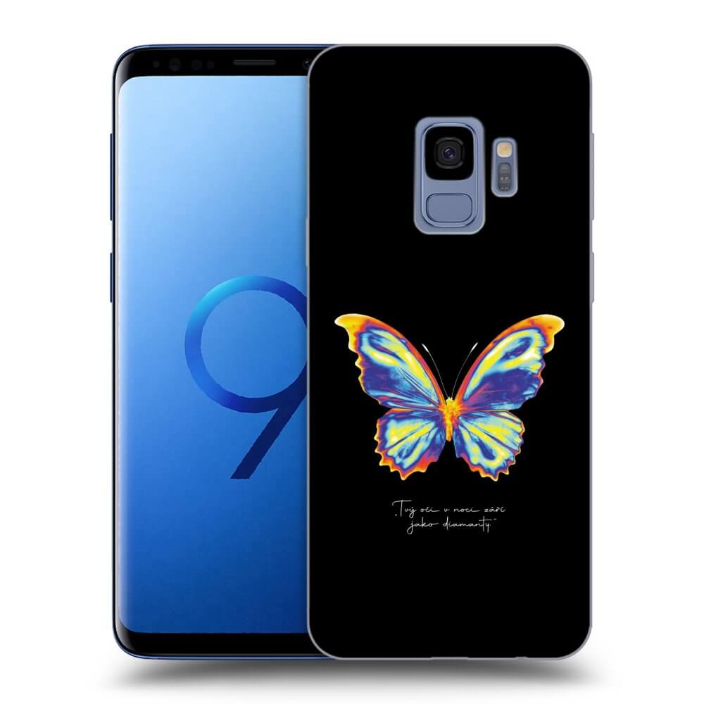 Samsung Galaxy S9 G960F Hülle - Transparentes Silikon - Diamanty Black