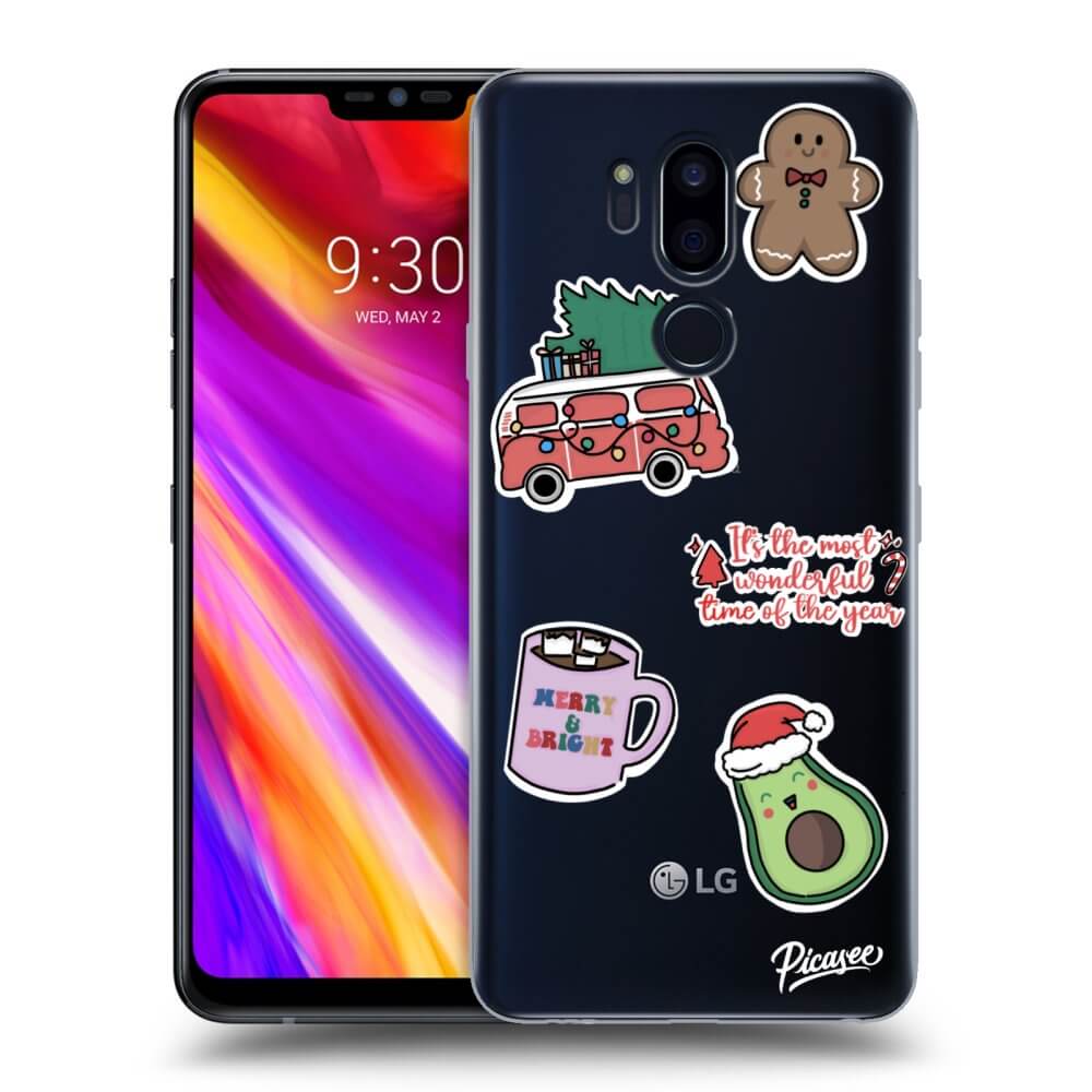 LG G7 ThinQ Hülle - Transparentes Silikon - Christmas Stickers
