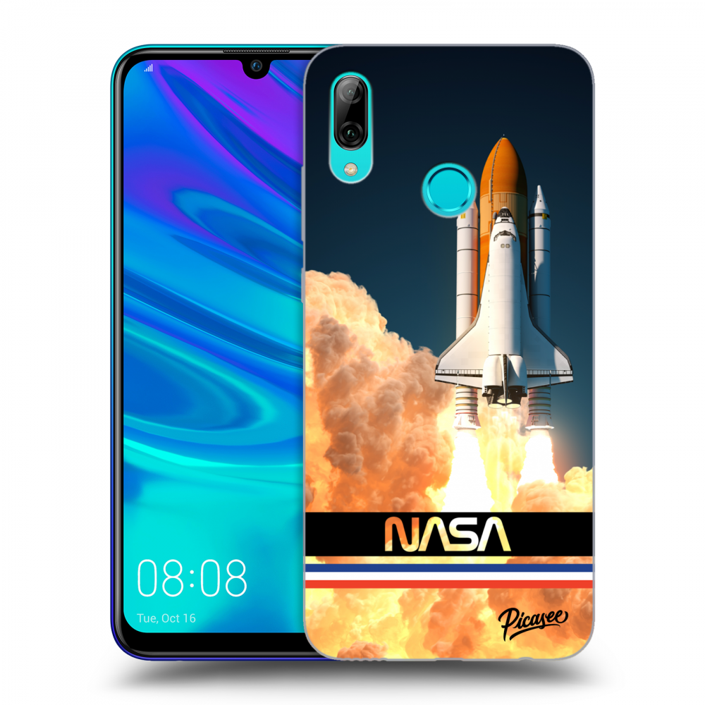 Huawei P Smart 2019 Hülle - Schwarzes Silikon - Space Shuttle