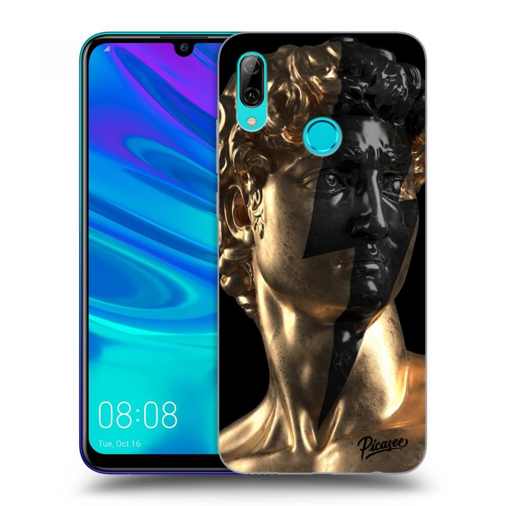 Huawei P Smart 2019 Hülle - Schwarzes Silikon - Wildfire - Gold