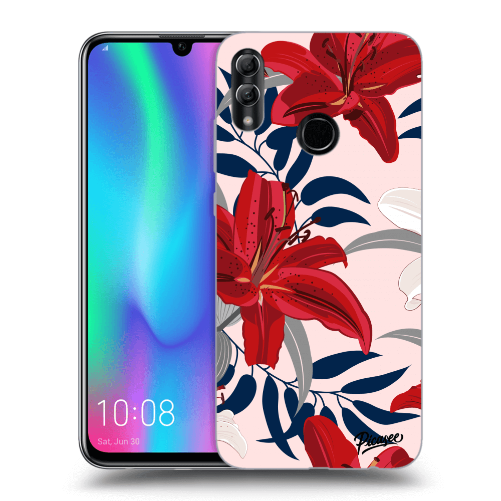 Honor 10 Lite Hülle - Transparentes Silikon - Red Lily