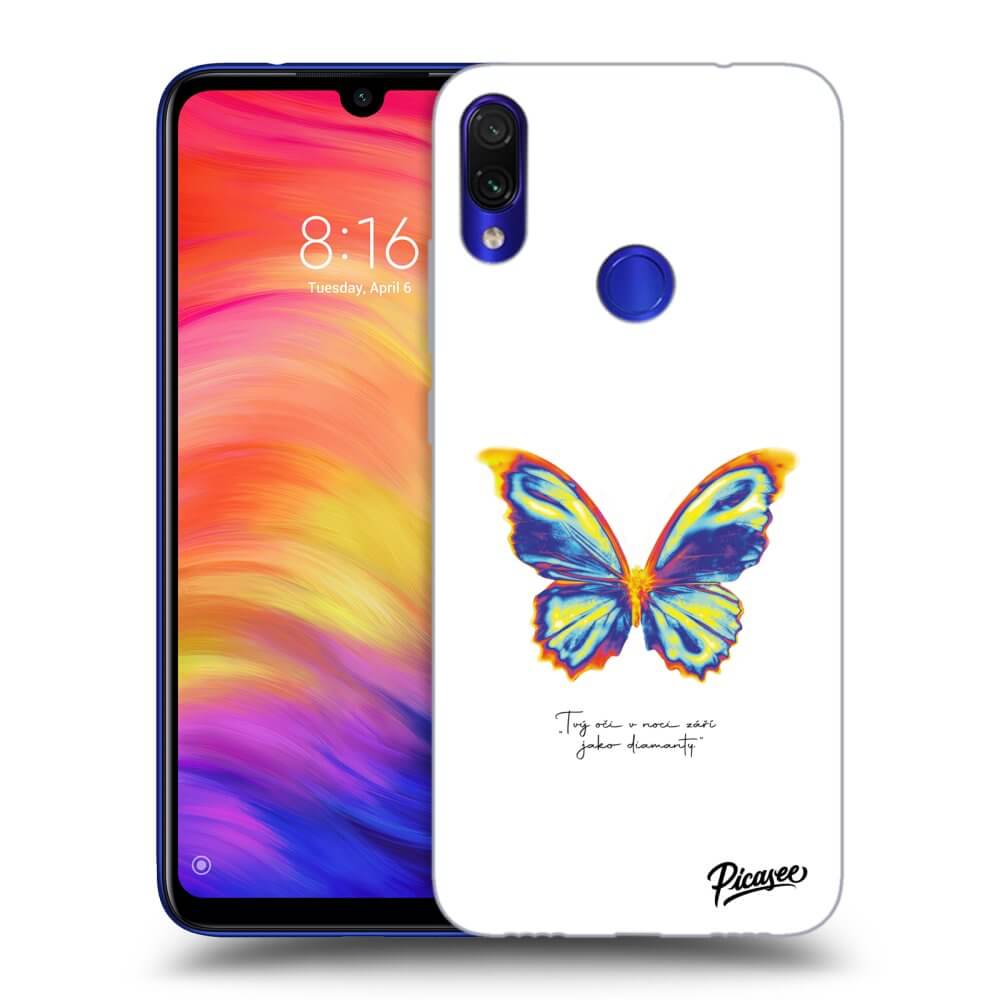 Xiaomi Redmi Note 7 Hülle - Schwarzes Silikon - Diamanty White