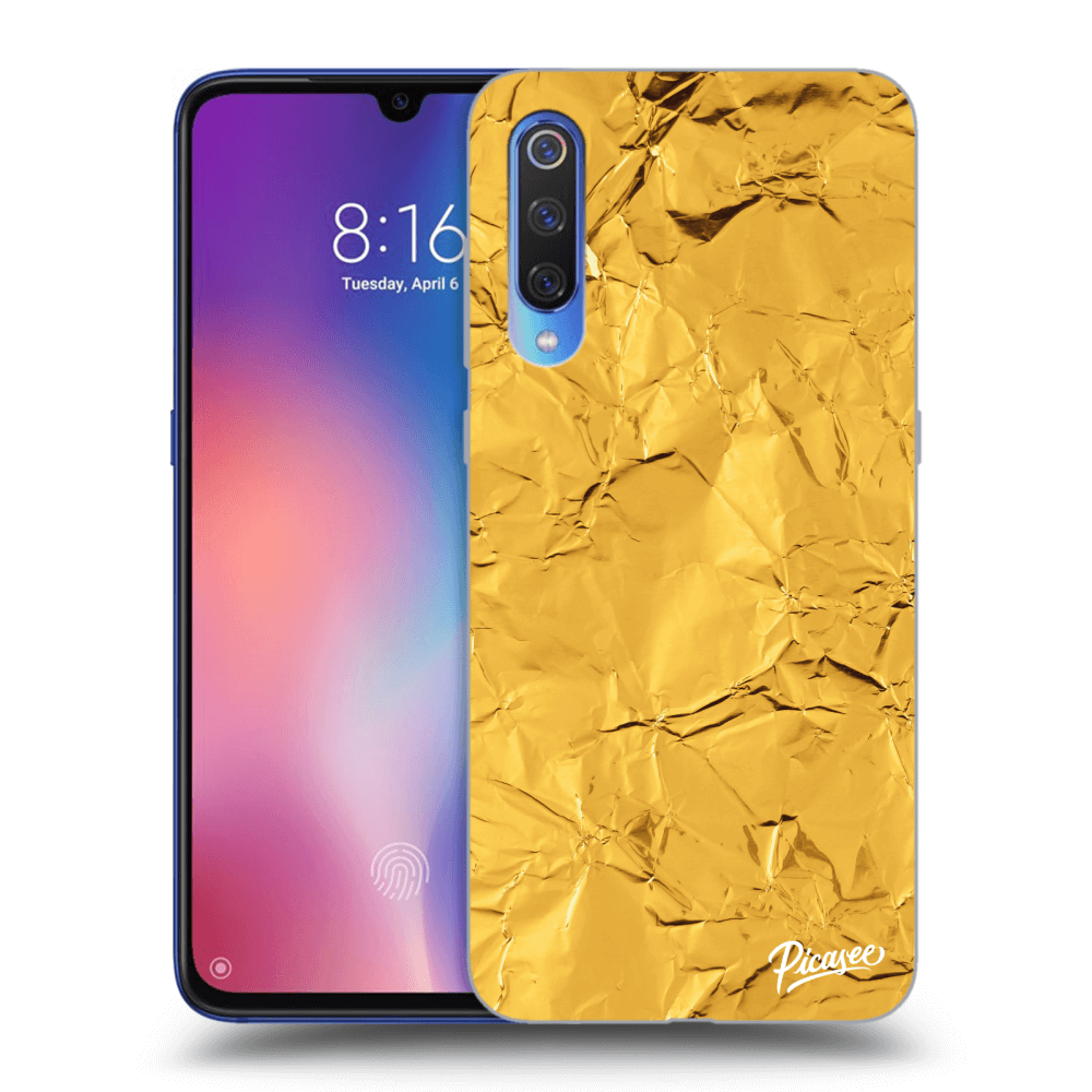 Xiaomi Mi 9 Hülle - Schwarzes Silikon - Gold