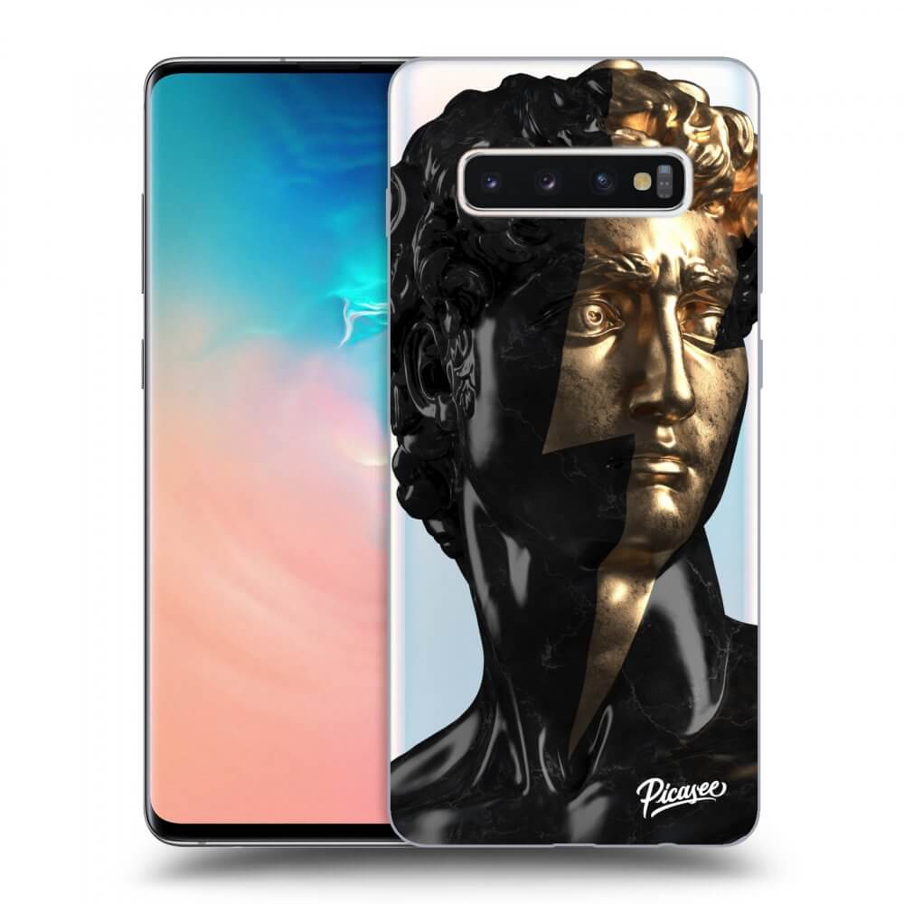 Samsung Galaxy S10 Plus G975 Hülle - Transparentes Silikon - Wildfire - Black