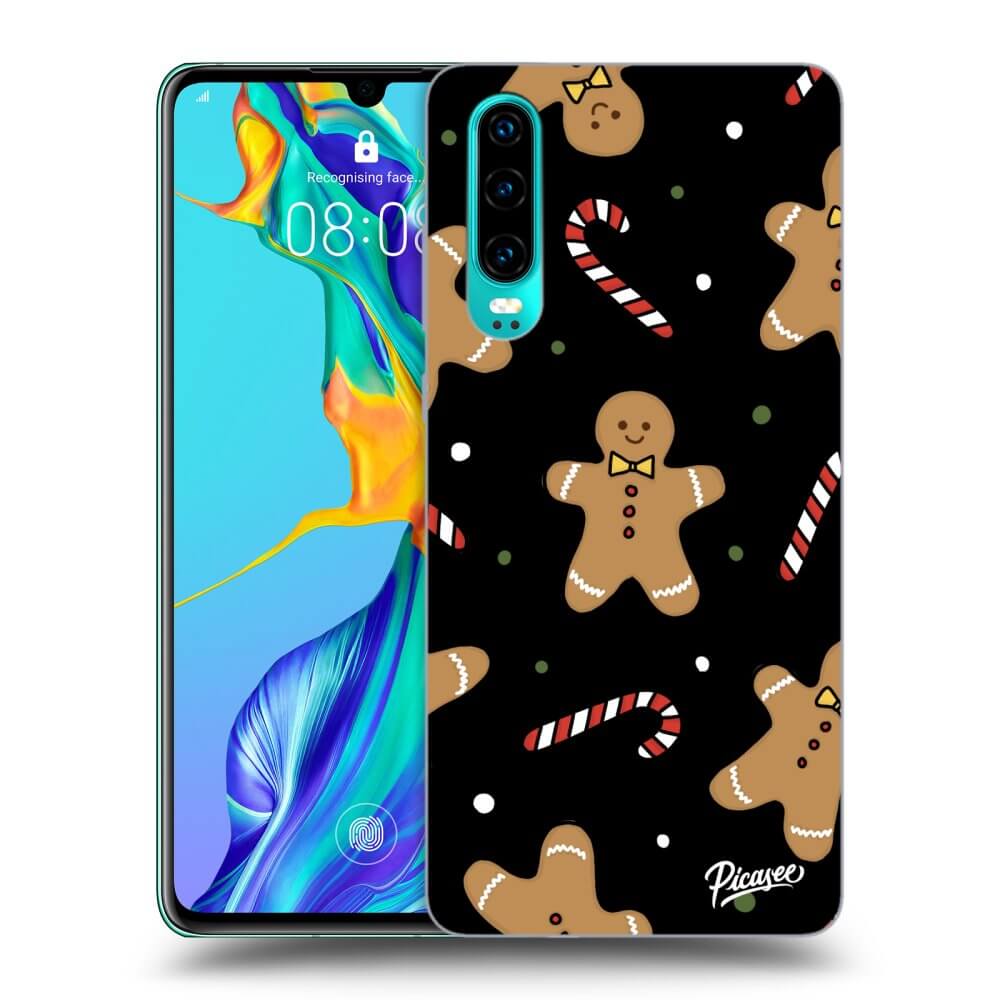 Huawei P30 Hülle - Schwarzes Silikon - Gingerbread