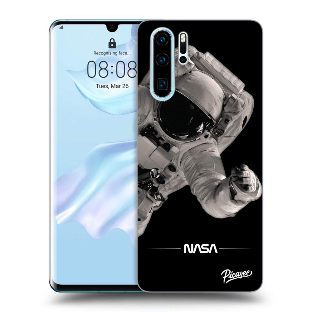 Huawei P30 Pro Hülle - Schwarzes Silikon - Astronaut Big