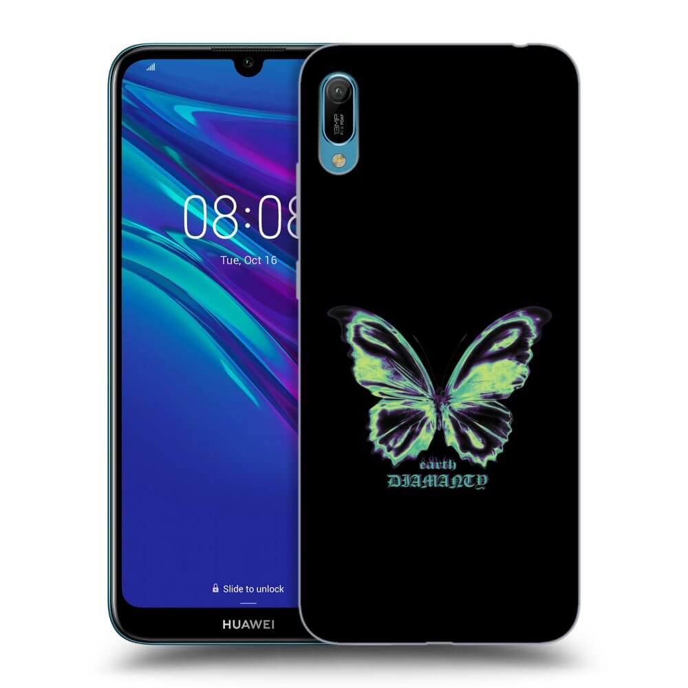 Huawei Y6 2019 Hülle - Transparentes Silikon - Diamanty Blue