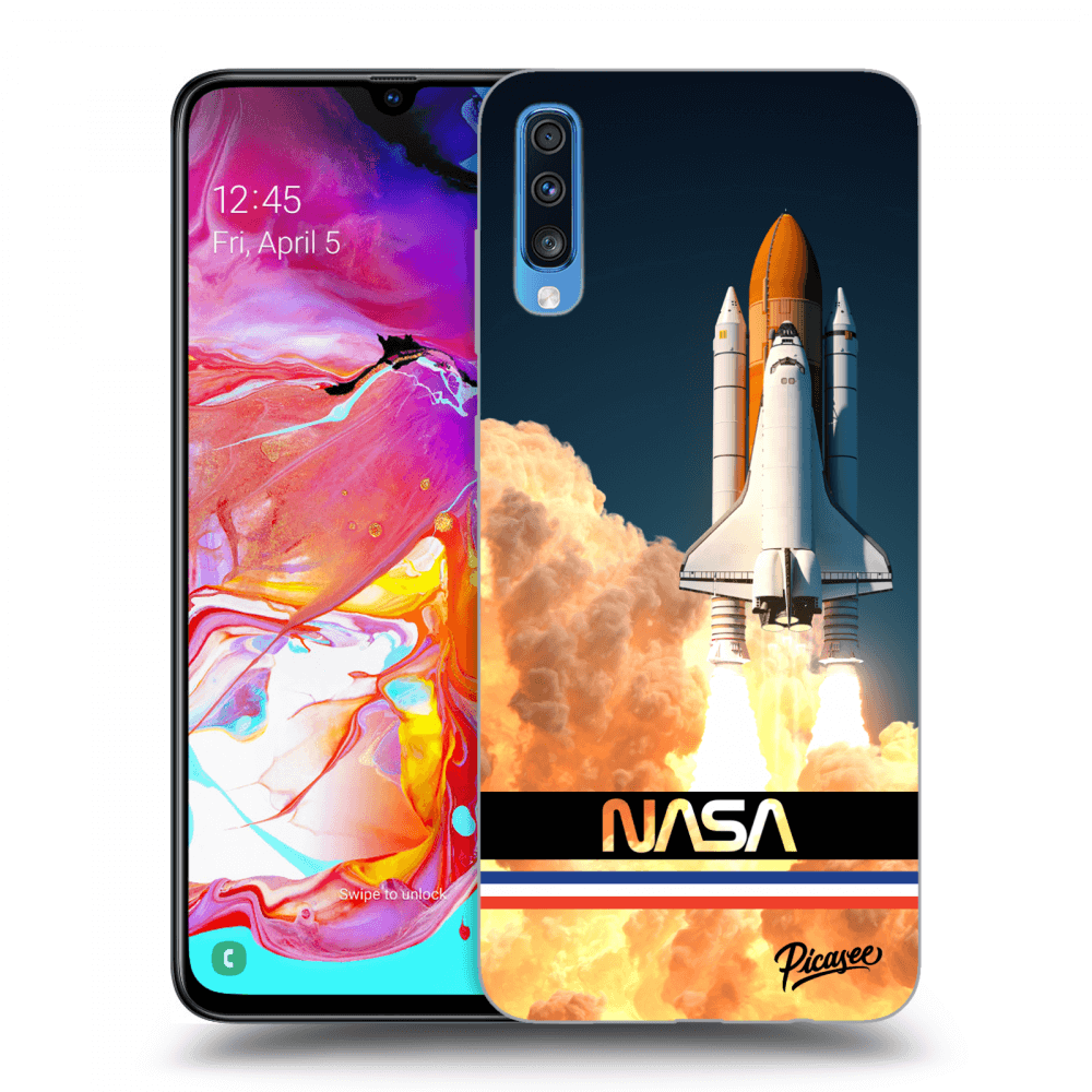 Samsung Galaxy A70 A705F Hülle - Transparentes Silikon - Space Shuttle