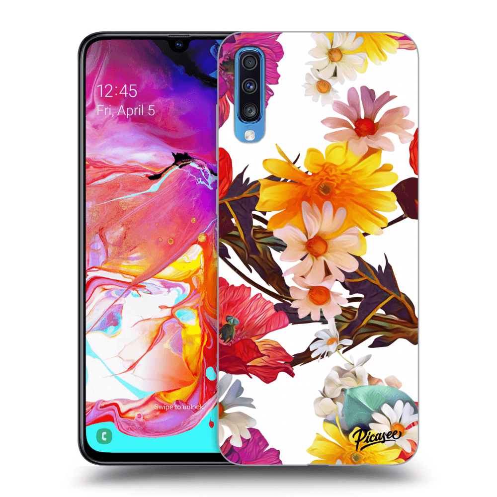 Samsung Galaxy A70 A705F Hülle - Transparentes Silikon - Meadow